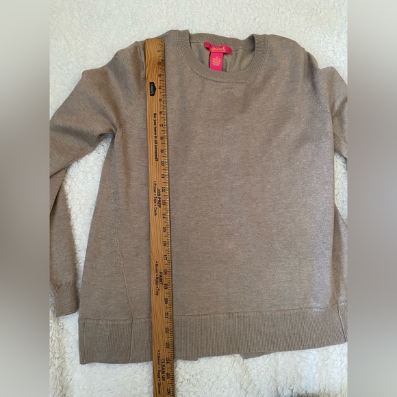 CATHERINE MALANDRINO Bow Back Women’s Taupe Sweater, size Medium, NWT - Picture 6 of 11